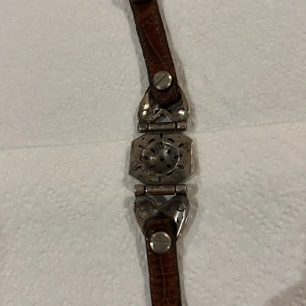 Brighton Brown Silvertone Leather Bracelet - Picture 2 of 5